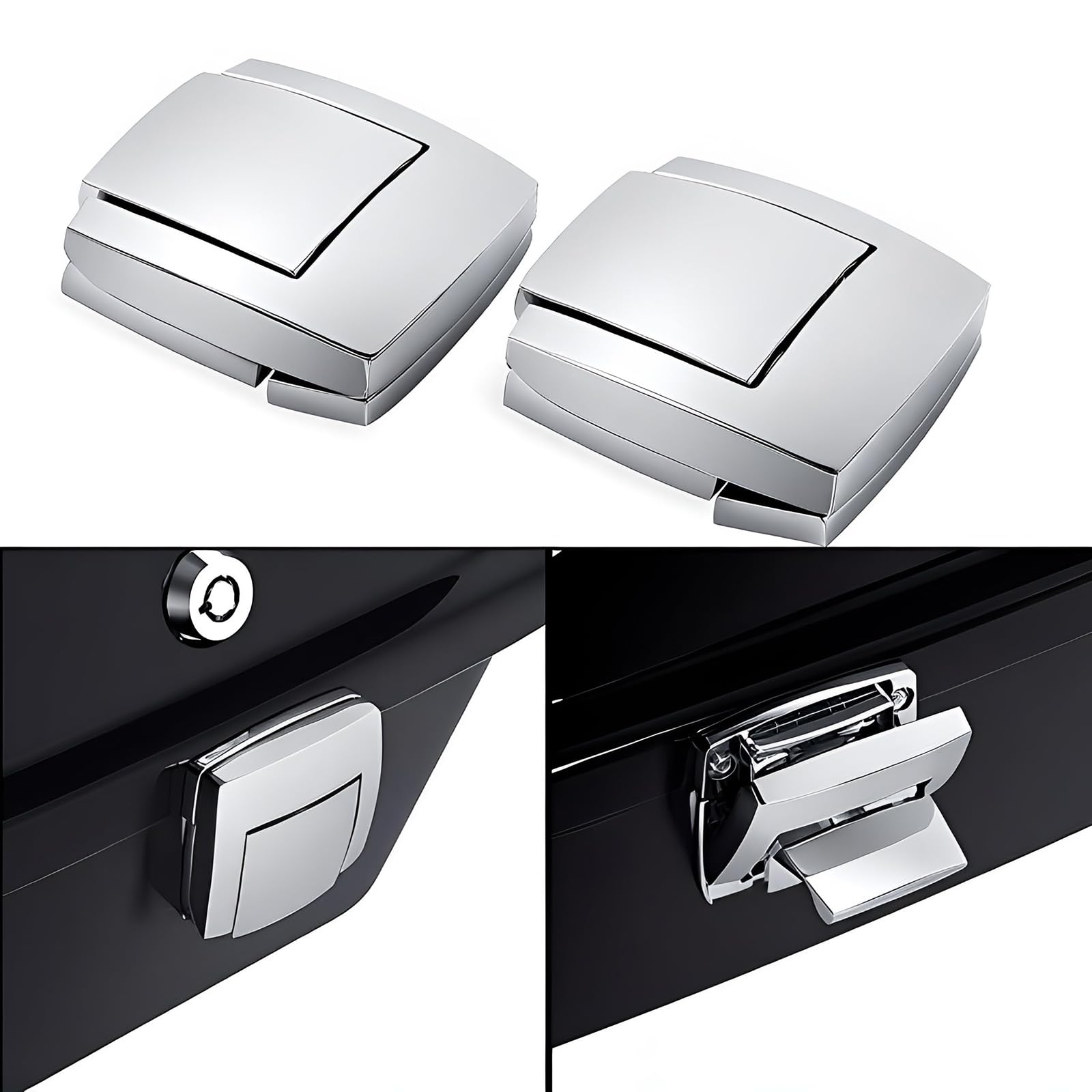 KASIMT chrome tour-pack latch set included for replacement.