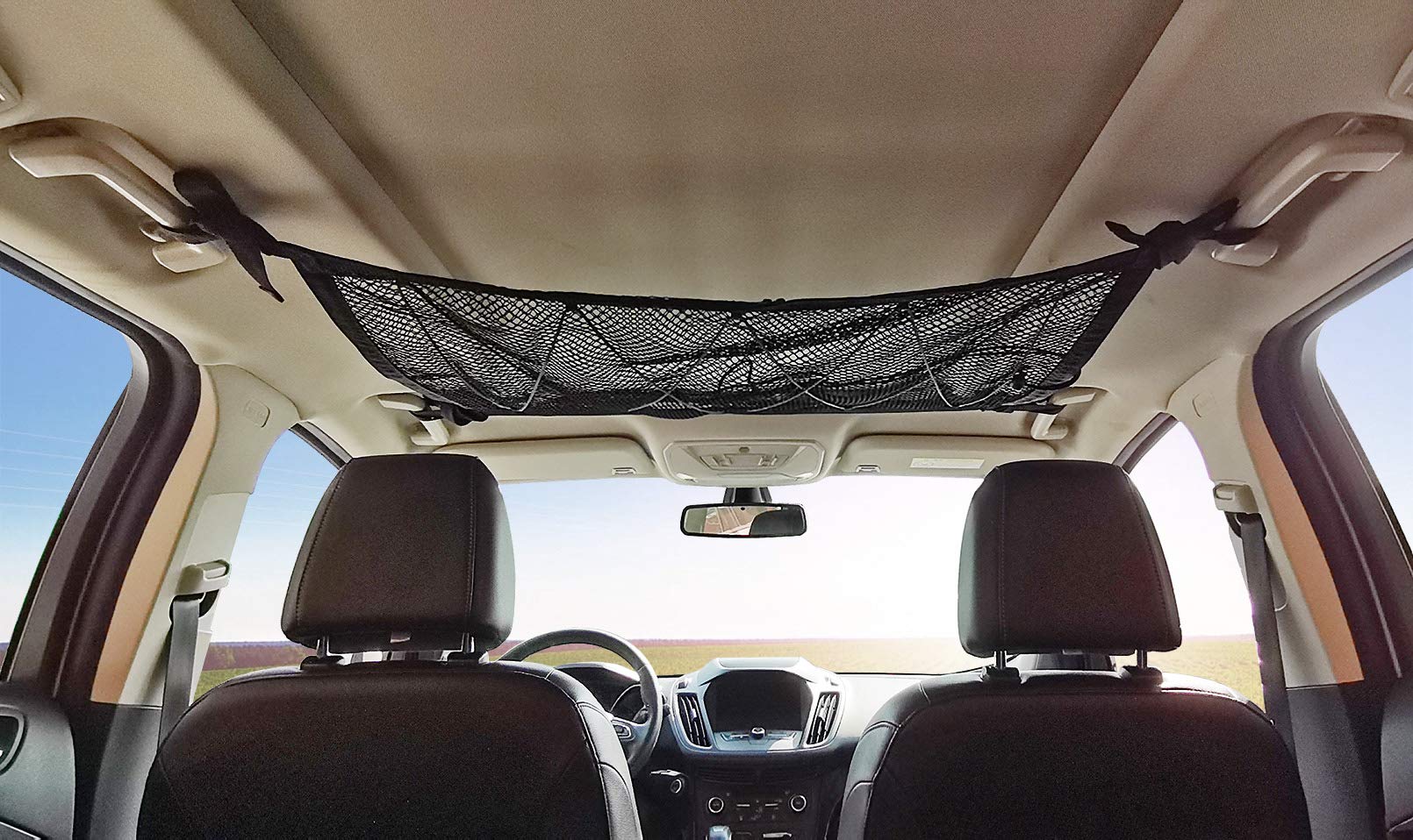 Kaskawise roof organizer with four buckles secures items on long road trips