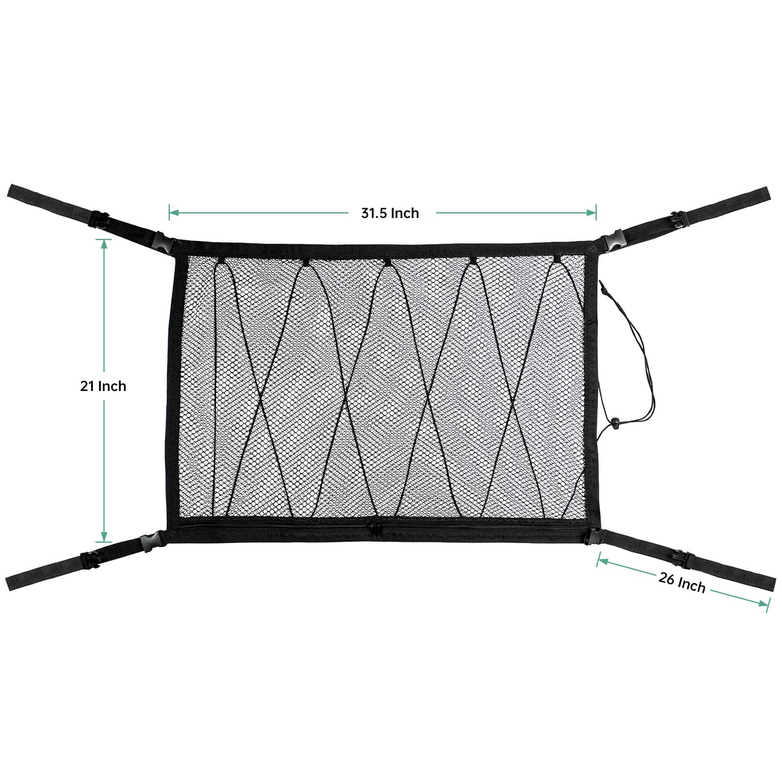 Kaskawise van life cargo net stores lightweight gear for easy access
