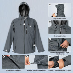 KastKing HydroSense MOLLE-ready rainsuit for convenient gear storage during outdoor trips.