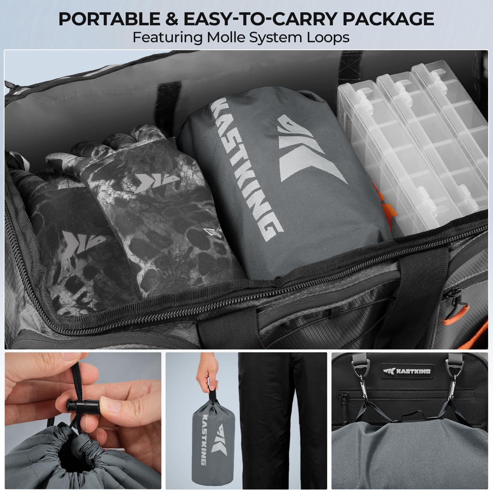 KastKing HydroSense MOLLE system adds modular storage for gear.