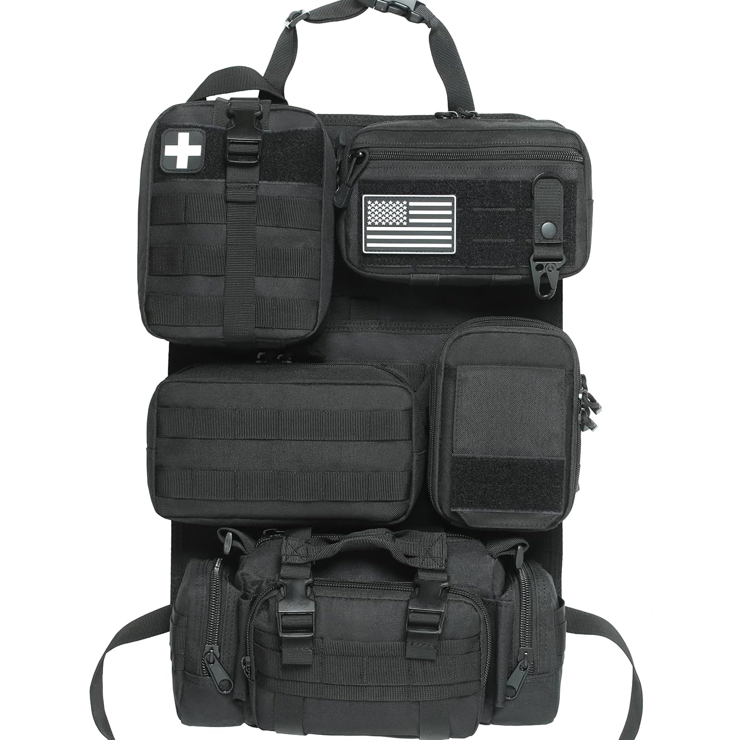 Katadem six-pack MOLLE seat back organizer keeps gear organized on the go.