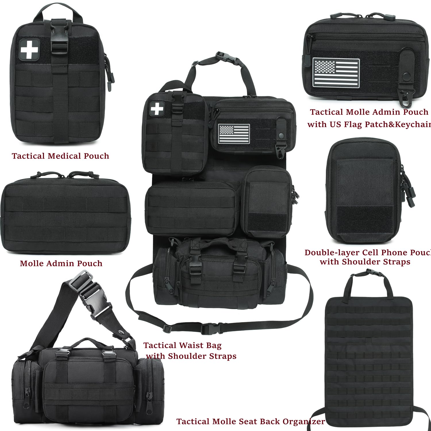 Katadem MOLLE admin pouch with US flag patch offers compact storage.
