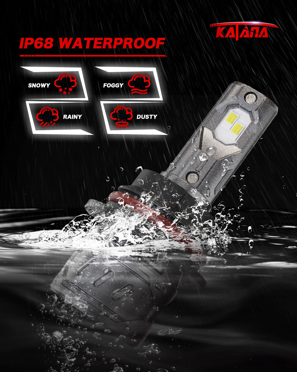 Katana 9007 HB5 CANBUS-ready design fits most vehicles