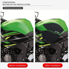 KATIE DEVI ZX-6R tank pad right side showing anti-slip surface and grip