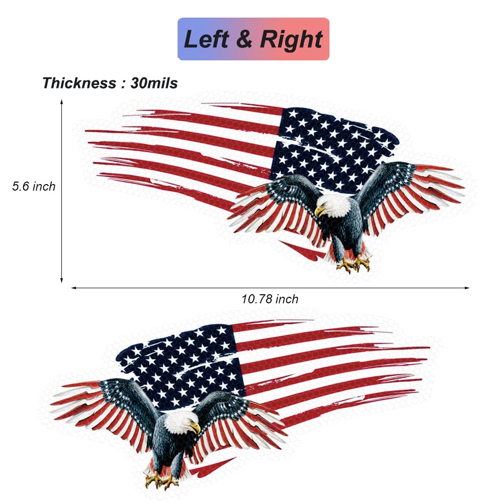 KATISHYRO reflective American eagle magnet for car right side increases roadside visibility