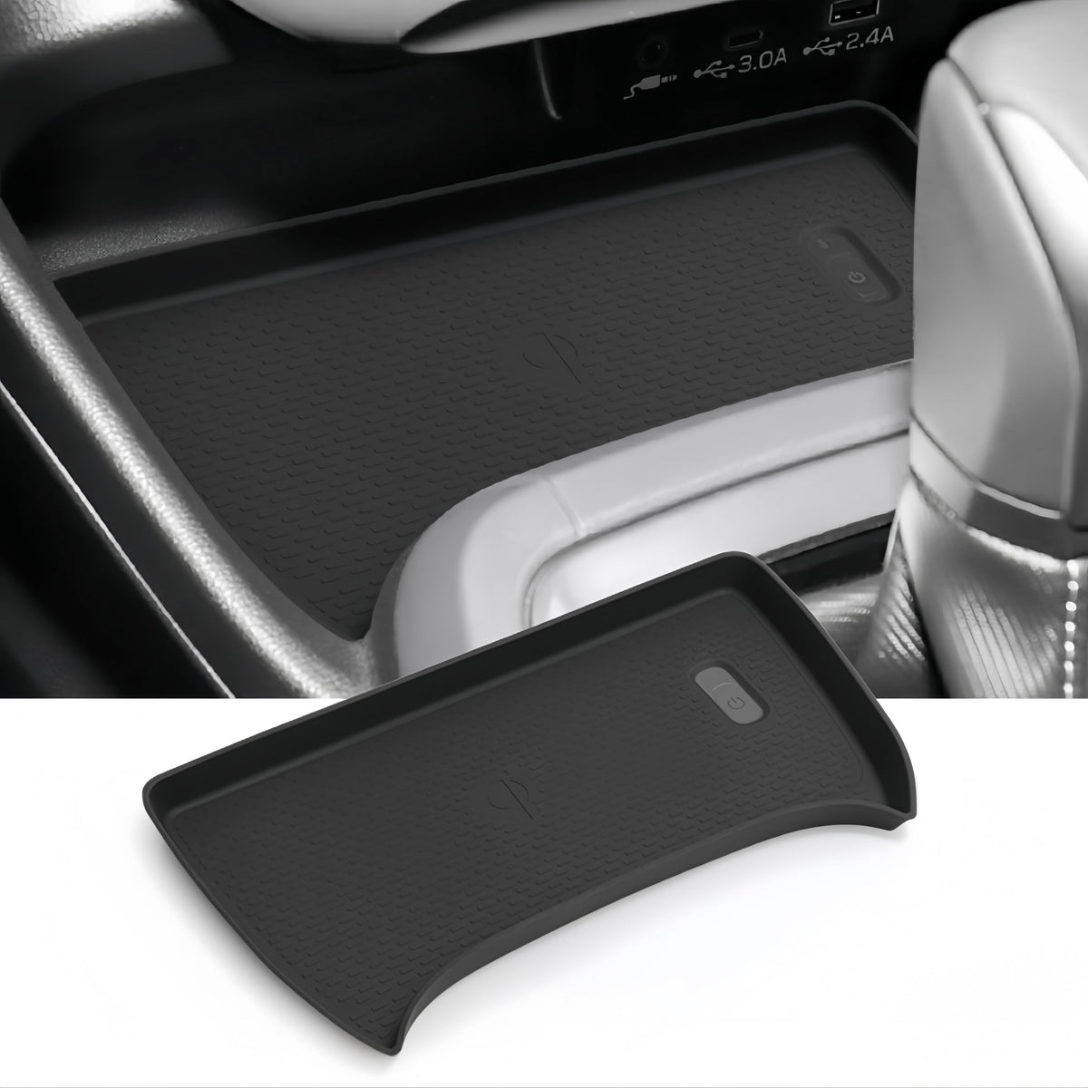 Katorn center-console wireless charging mat for Subaru Crosstrek/Impreza keeps devices secure while driving.