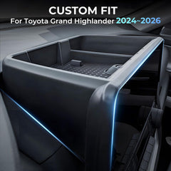 Katorn dashboard organizer tray behind screen provides quick daily access for Grand Highlander.