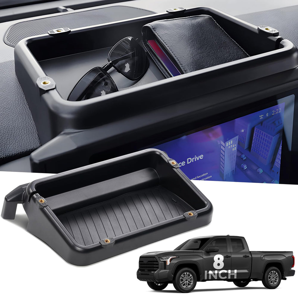 Katorn dashboard storage tray behind-screen keeps essentials organized for Tacoma.