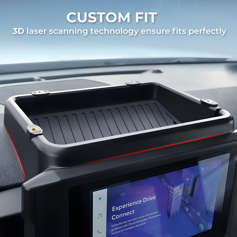 Katorn dashboard storage tray close-up material reveals durable ABS finish.