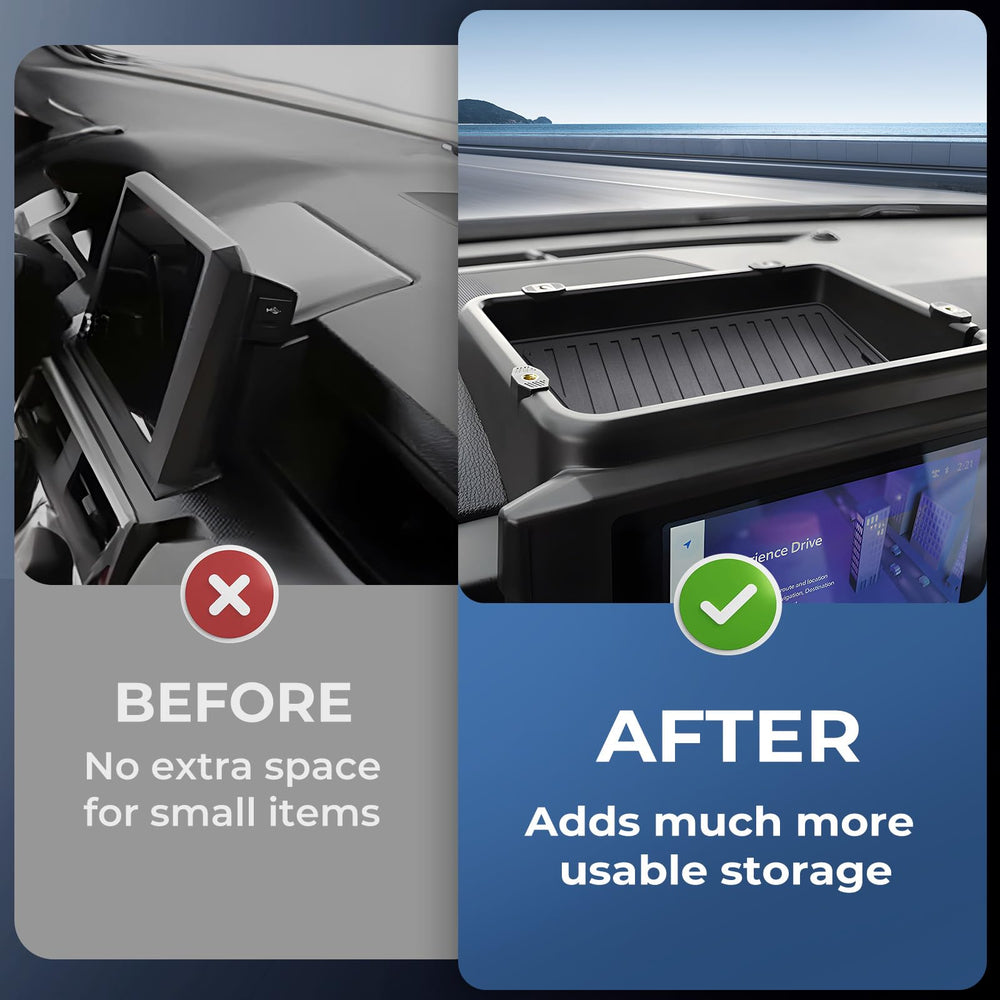Katorn dashboard storage tray silicone mat reduces movement and noise.