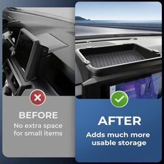 Katorn dashboard storage tray silicone mat reduces movement and noise.