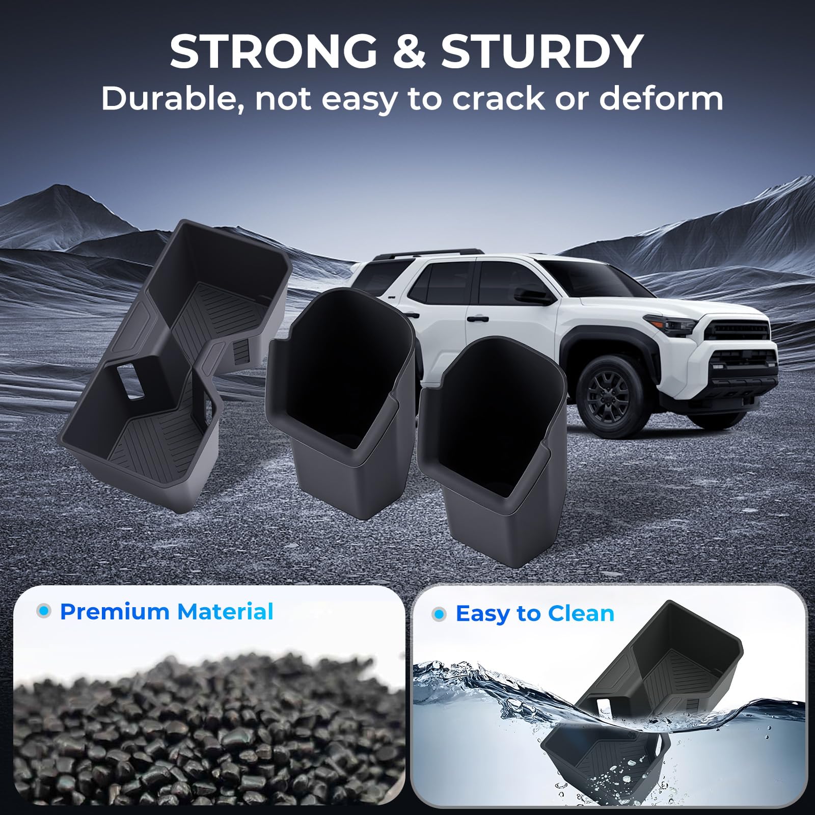 Katorn easy cleaning cup holder inserts shown being wiped clean