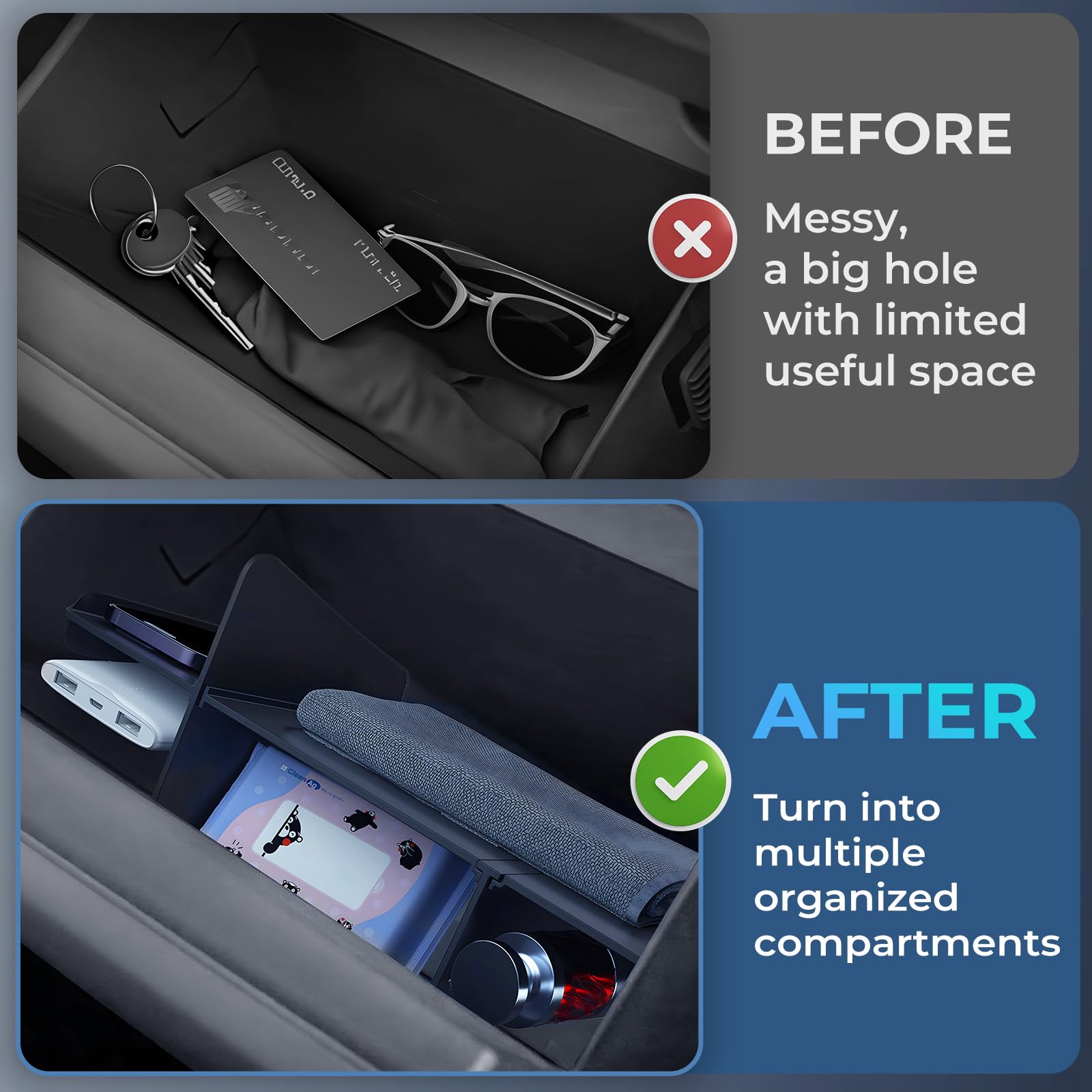 Katorn glove box insert tray in ABS material enhances durable storage.