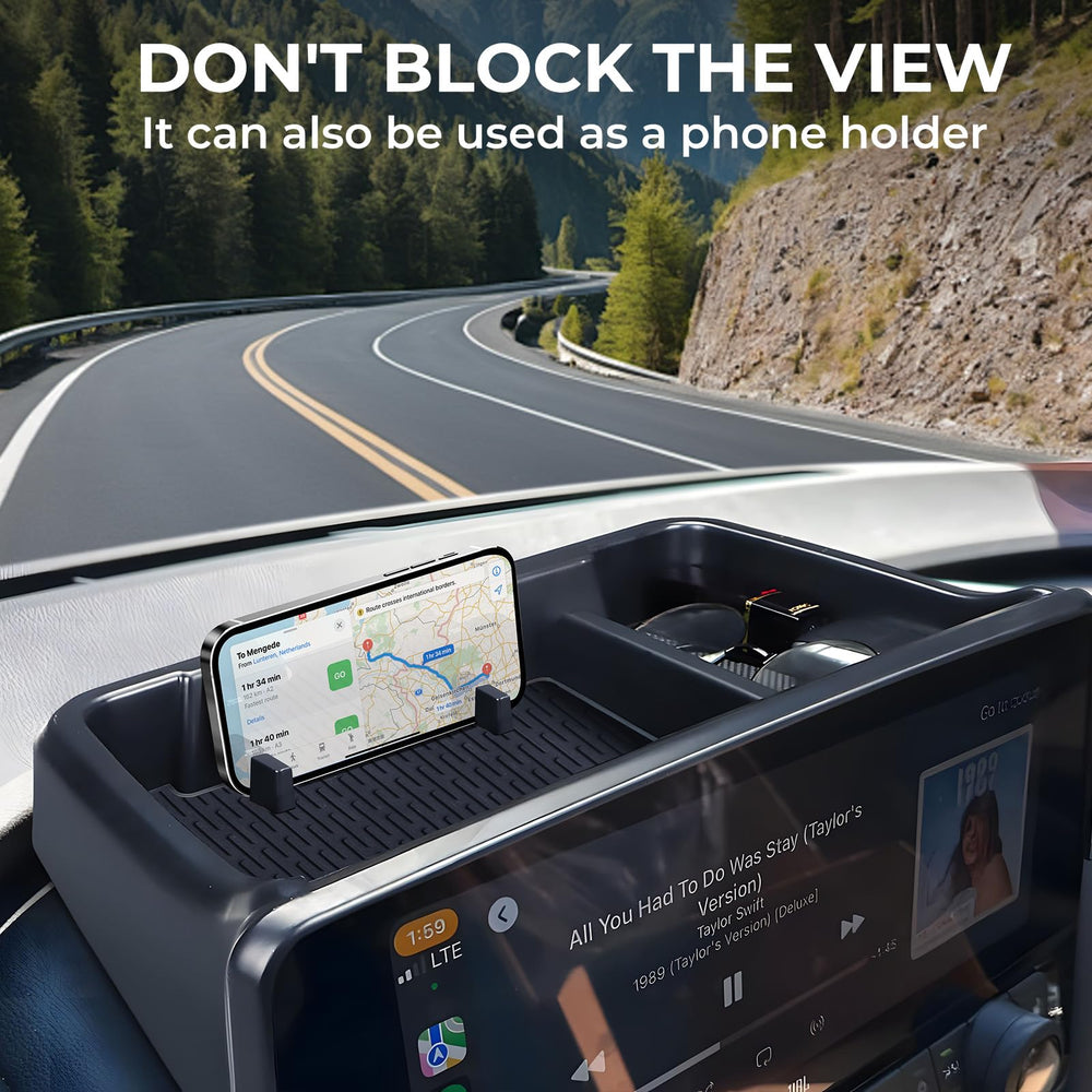Katorn silent silicone mat prevents movement and reduces noise in dashboard storage.
