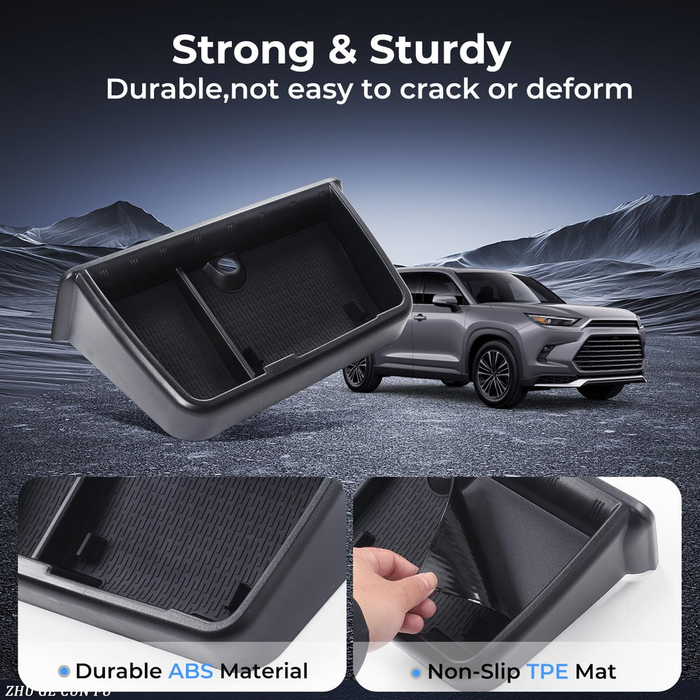 Katorn keeps daily items like phone and sunglasses within reach.