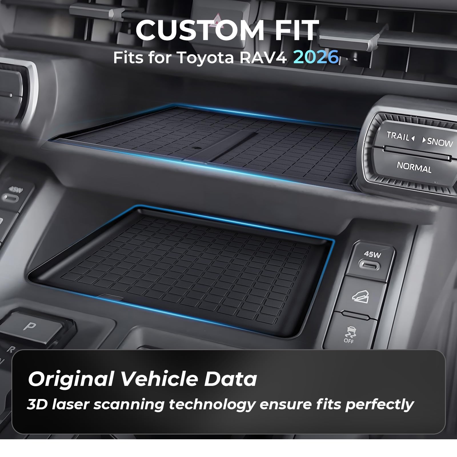 Katorn Rav4 2026 center console storage protective mat keeps essentials in place.