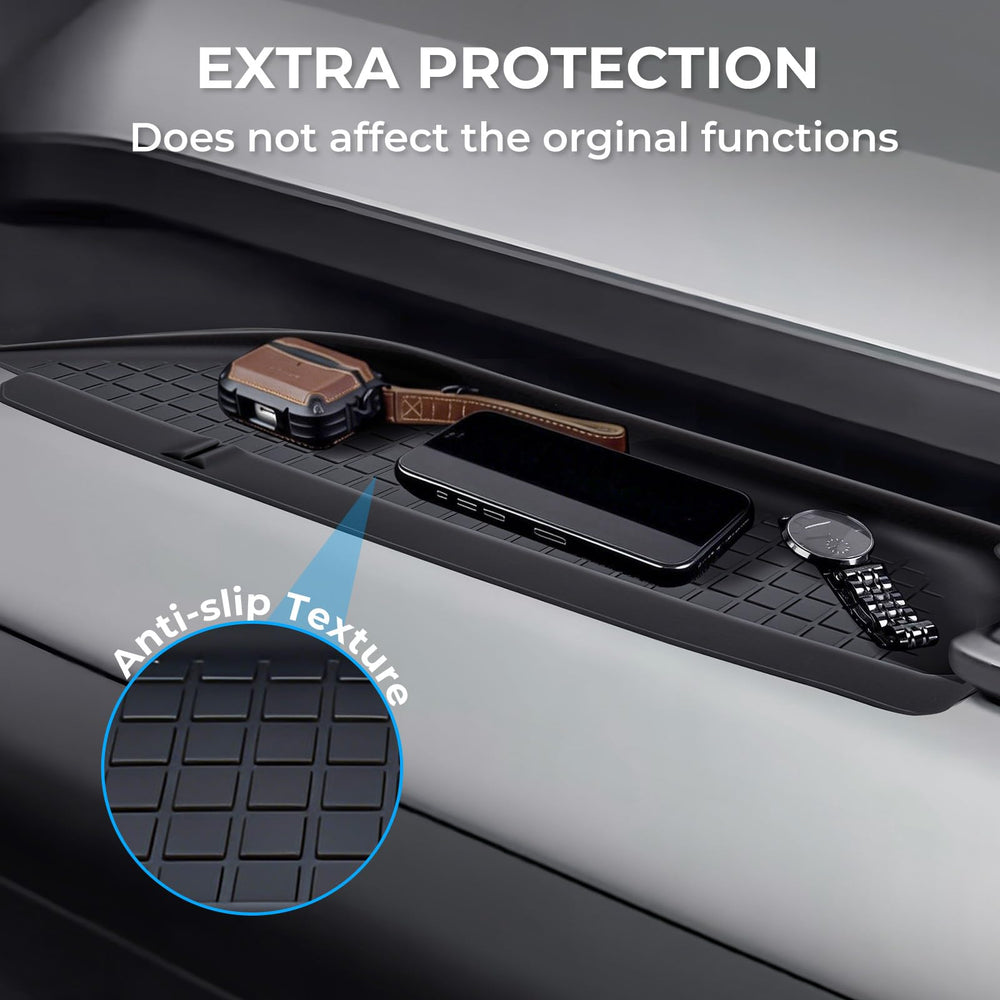 Katorn silicone passenger mat anti-slip surface helps items stay put.