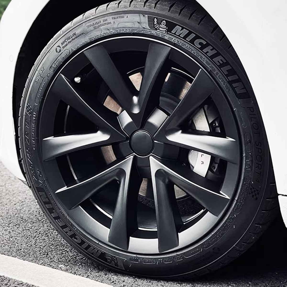 KAVANIC 4Pcs hubcaps for Tesla Model 3 18-inch aero wheels with matte black finish