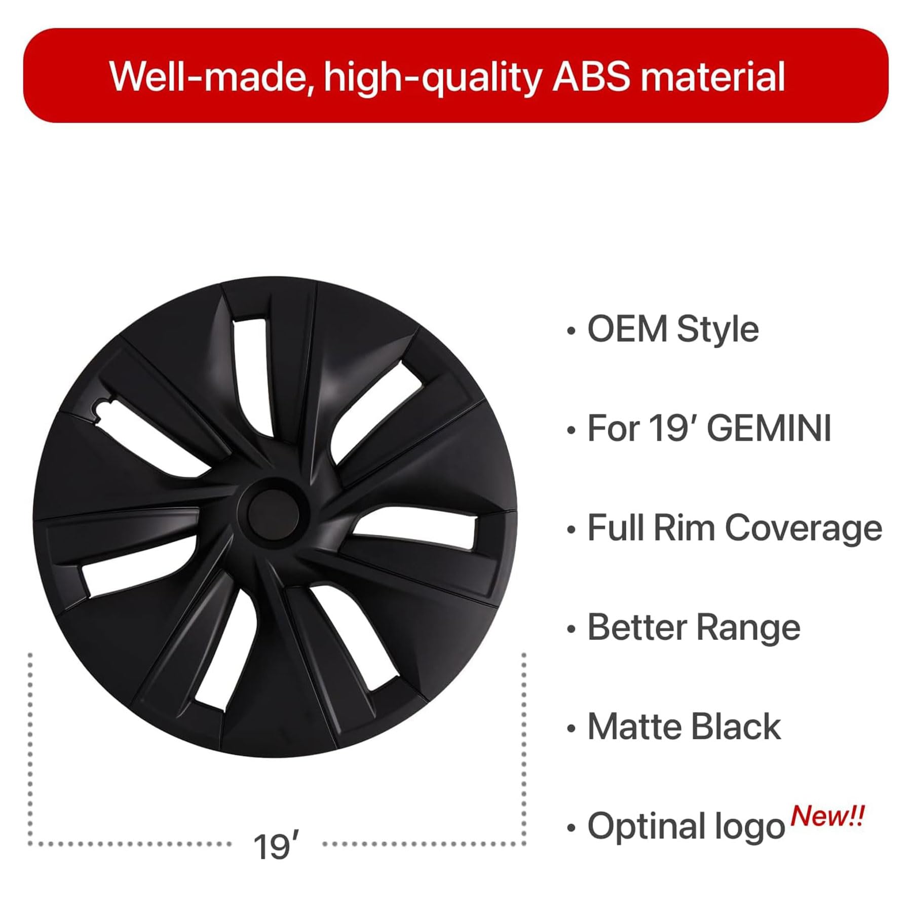 KAVANIC Gemini 19-inch wheel cover with OEM-style hubcap look.