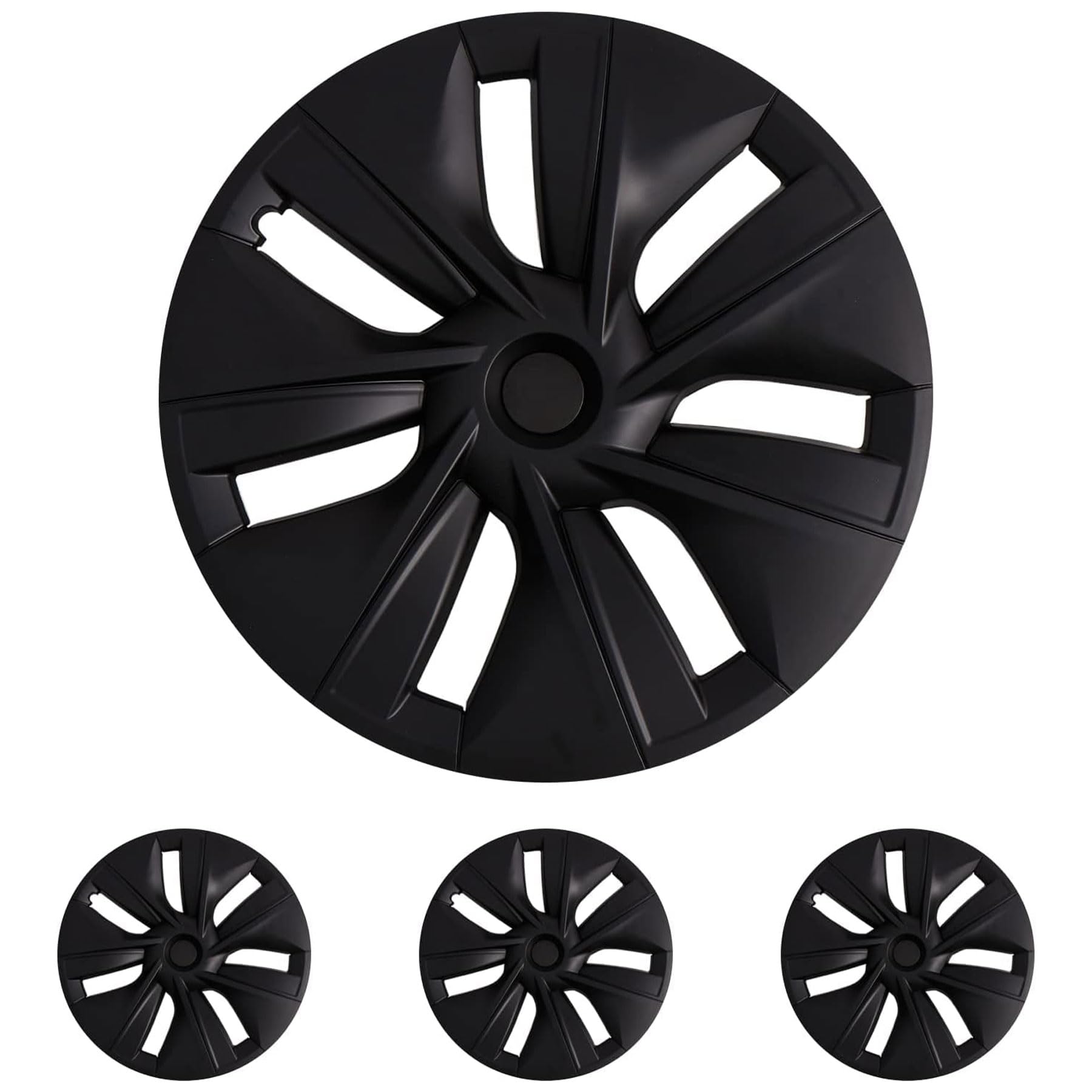 KAVANIC Tesla Model Y 19-inch wheel cover in matte black.