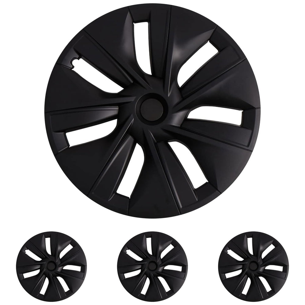 KAVANIC Tesla Model Y 19-inch wheel cover in matte black.