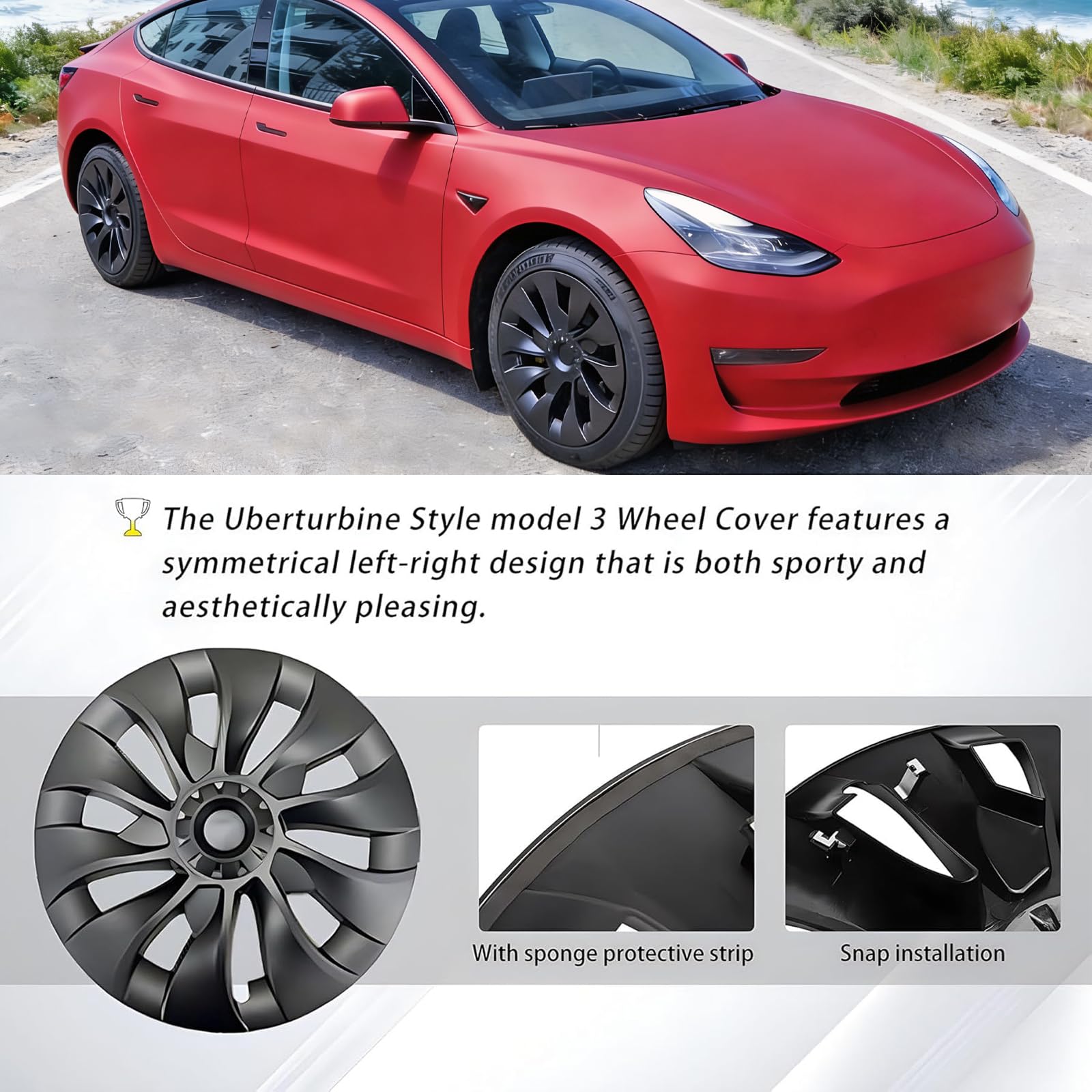 KAVANIC wheel cover provides full rim coverage against curb damage