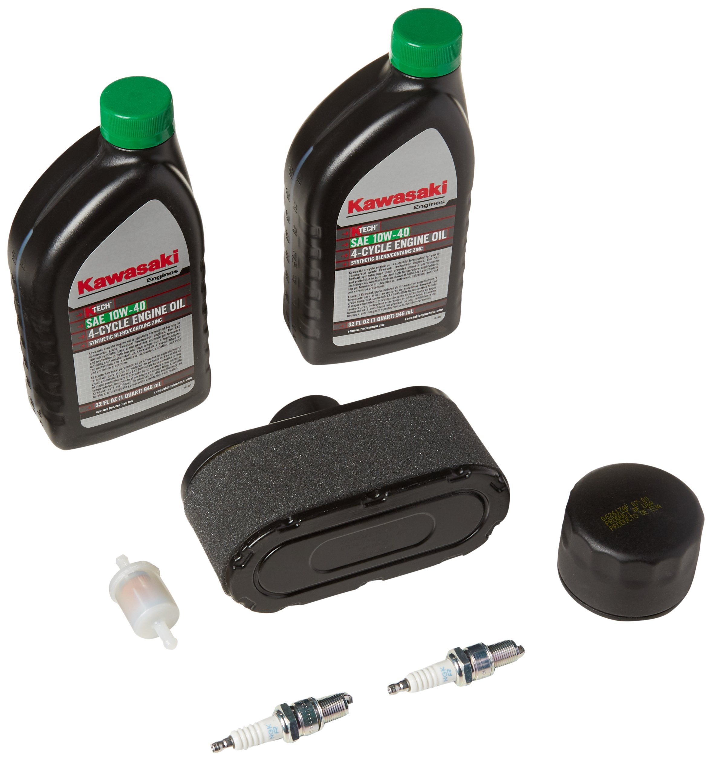 Kawasaki tune-up kit 10W-40 oil bottles for smoother engine starts
