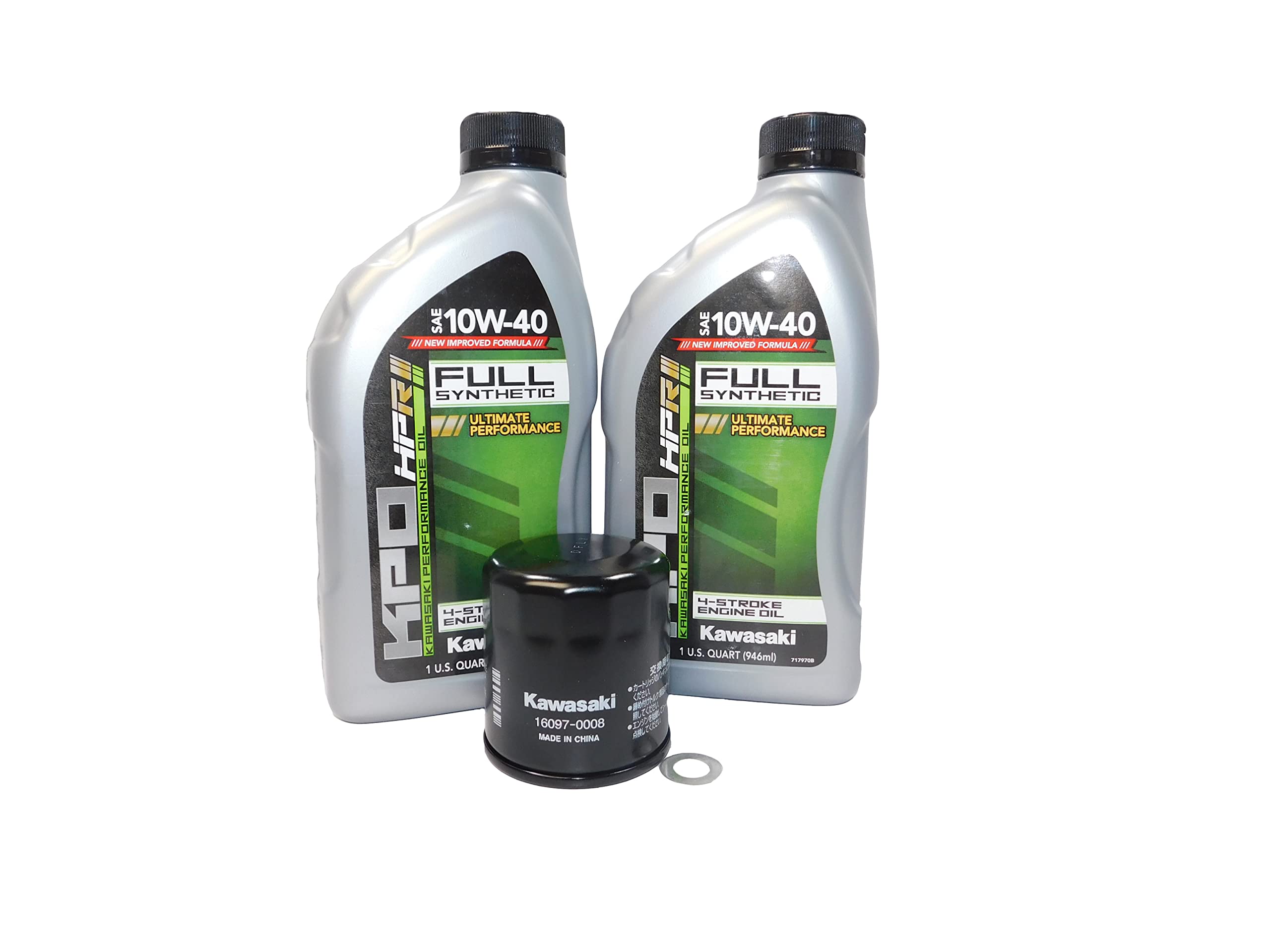 Kawasaki Ninja 650 OEM full synthetic oil change kit ensures reliable lubrication.