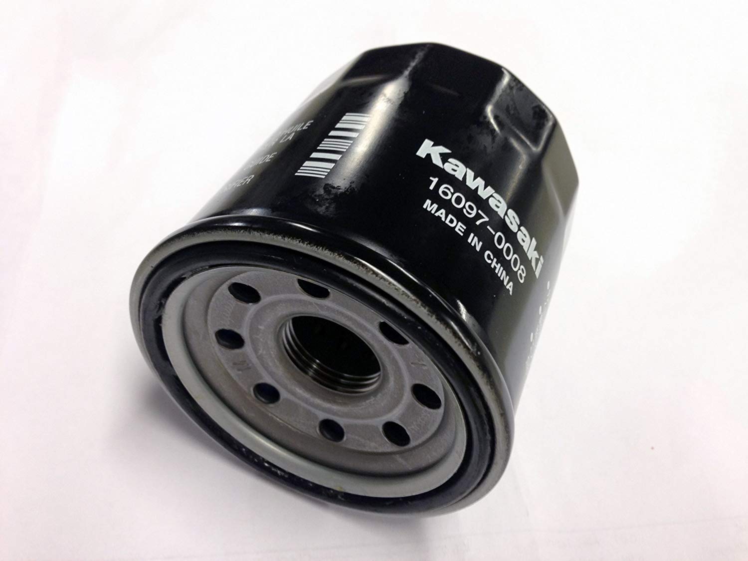 Kawasaki oil filter 16097-0008 packaging image, authentic OEM part verification.