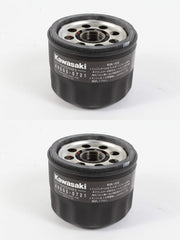 Kawasaki 49065-0721 oil filter pack front view with two genuine OEM filters for installation