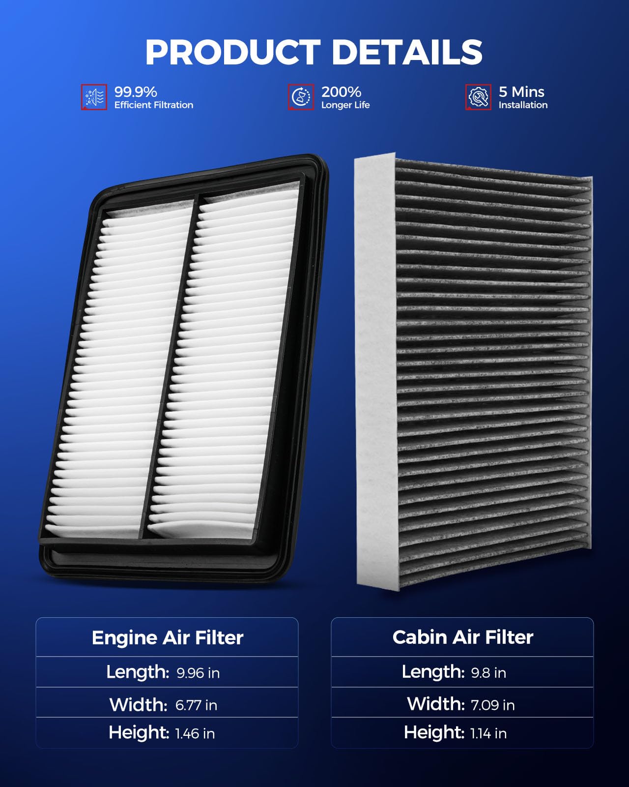 KAX 2-in-1 kit packaging shows both filters in one convenient package