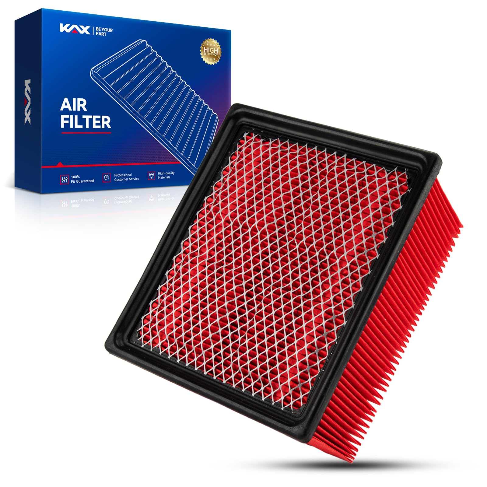 KAX CA10261 engine air filter in box, ready for installation and cleaner airflow.