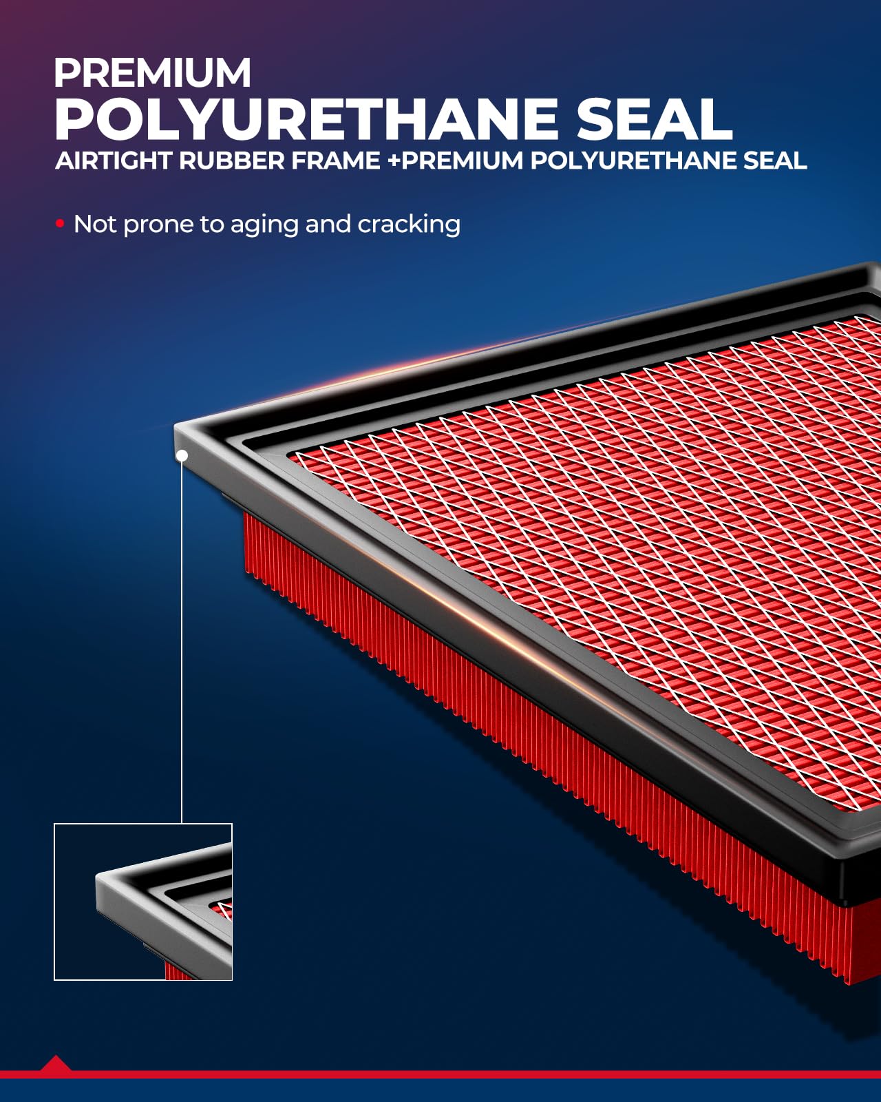 KAX CA12260 filter box emphasizes up to 20K miles of life.