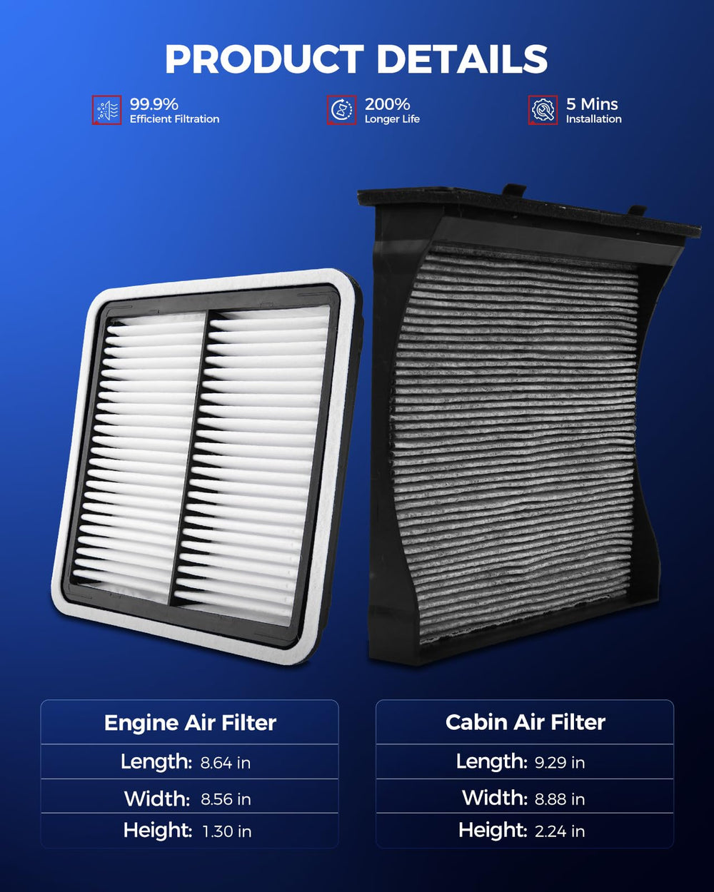 KAX cabin air filter showing pleated design for better filtration