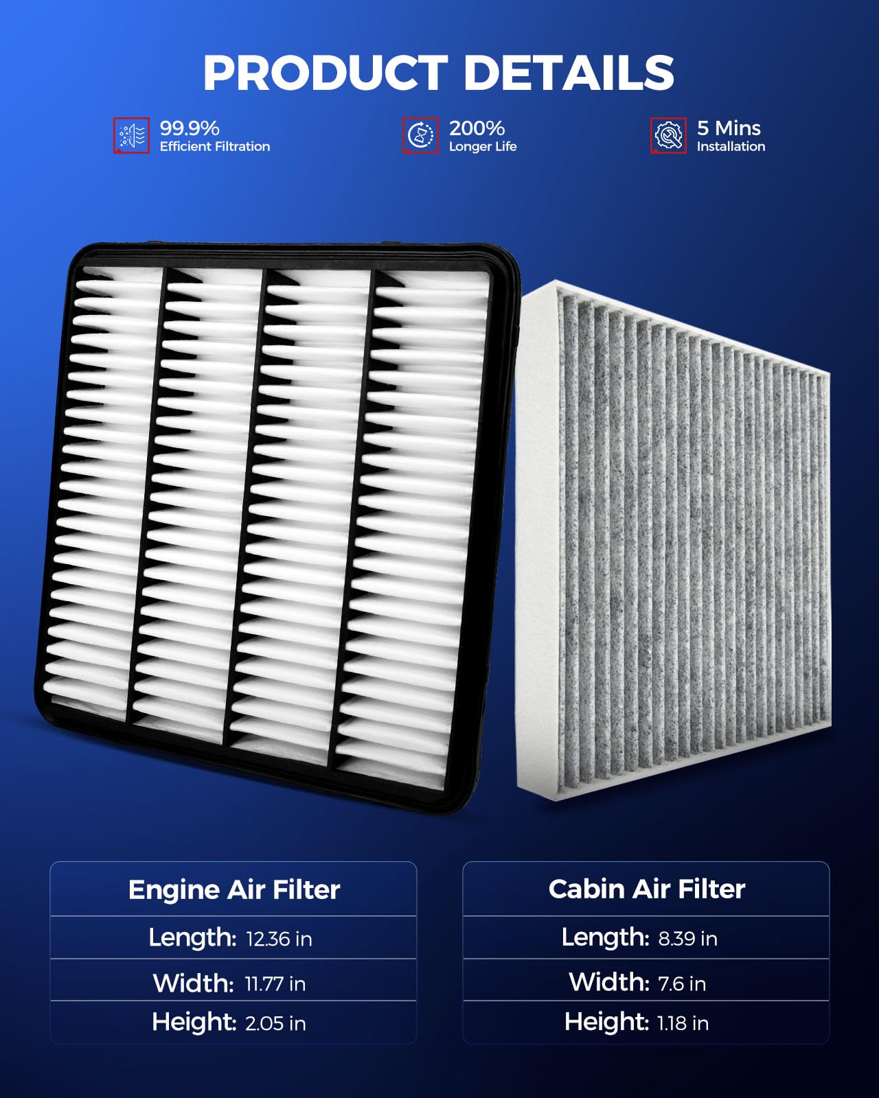 KAX cabin filter close-up with activated charcoal for odor control.