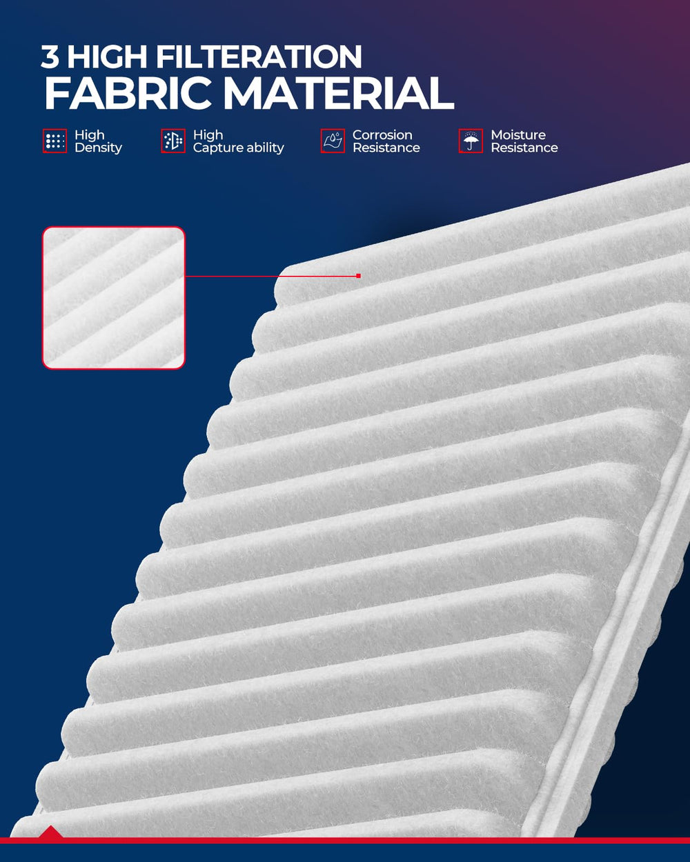 KAX CA10910 packaging box displays ready-to-install air filter.