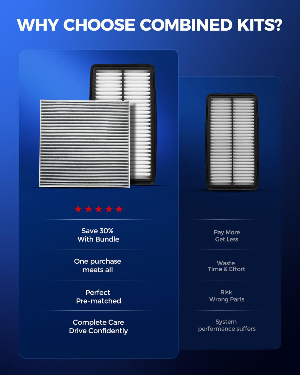 KAX engine air filter close-up showing premium filtration media.