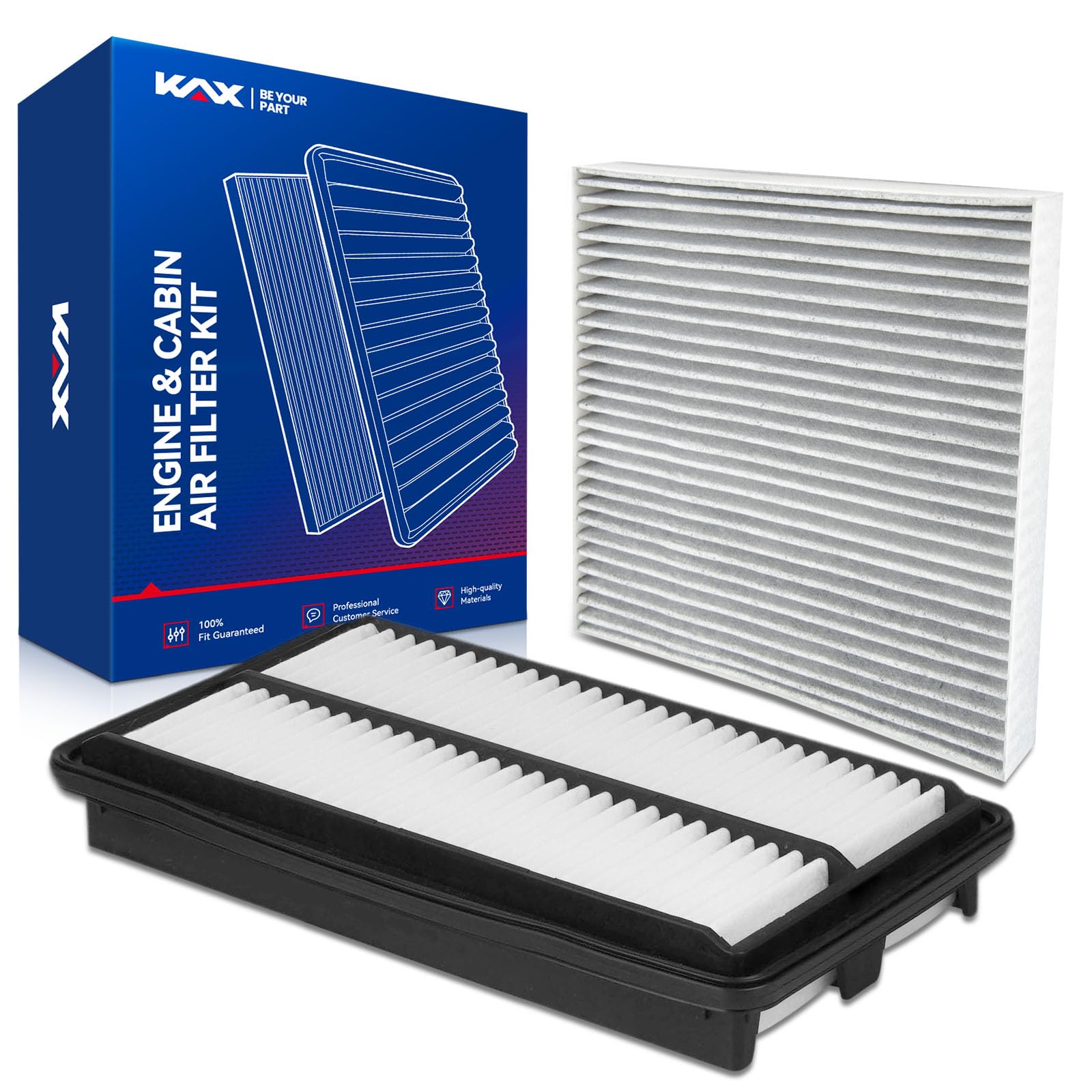 KAX Engine & Cabin Filter Kit for Honda Pilot, odor-control filtration.