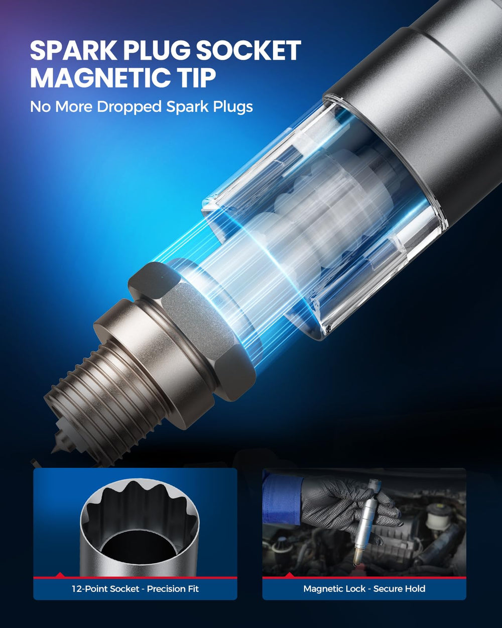 KAX magnetic socket design holds plugs securely during installation.