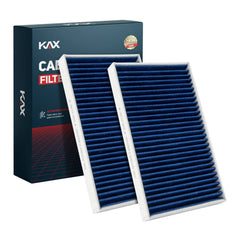 KAX Premium dual-carbon cabin filter front view improves odor control and air quality.
