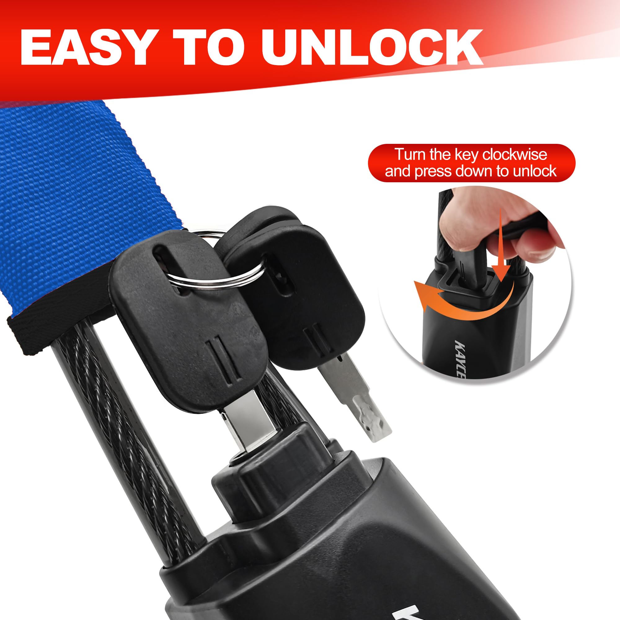 KayCENTOP blue packaging, easy to store in your vehicle for quick security.