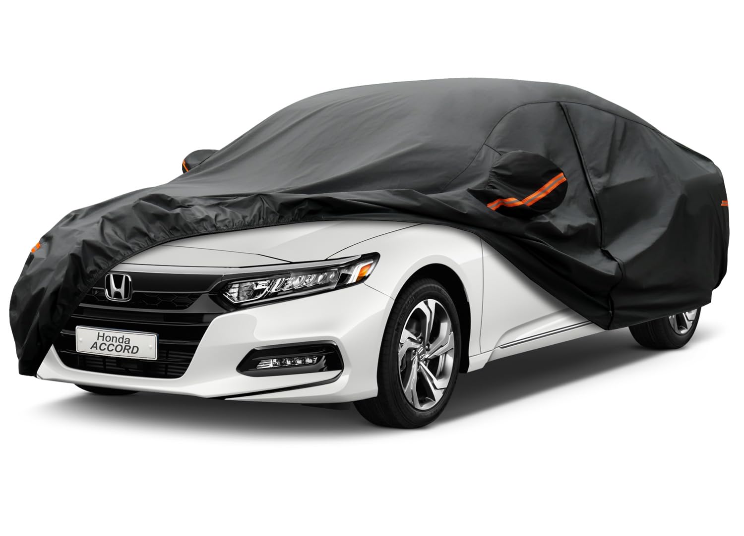 Kayme 7 Layers car cover front view protects Honda Accord from rain and UV