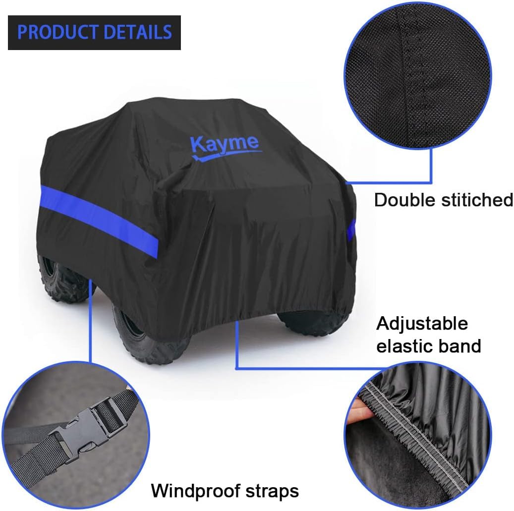 Kayme ATV cover features windproof straps to stay secure.
