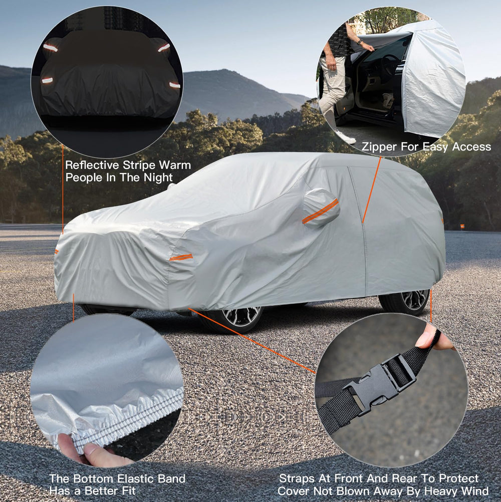 Kayme windproof straps secure the cover against strong winds.