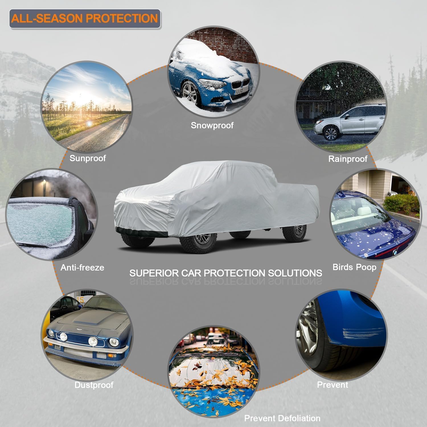 Kayme universal-fit truck cover fits trucks up to 228 inches.