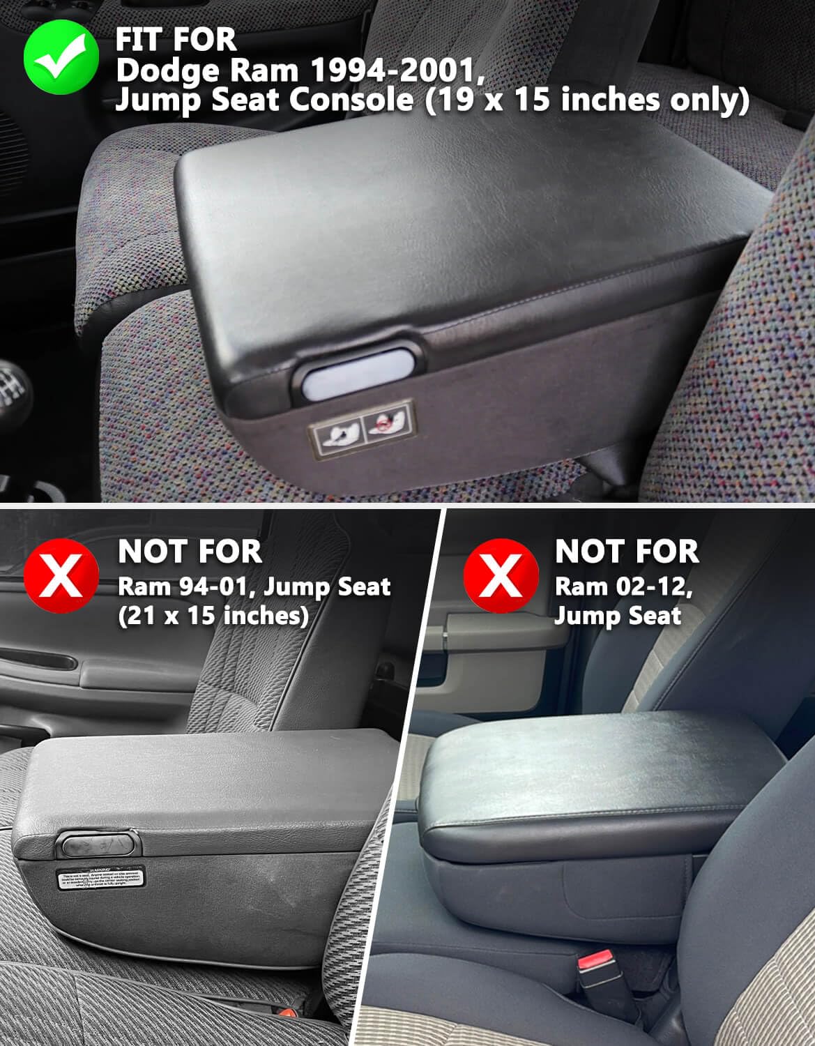 KBH armrest cover anti-scratch black protects original lid from wear and sun.