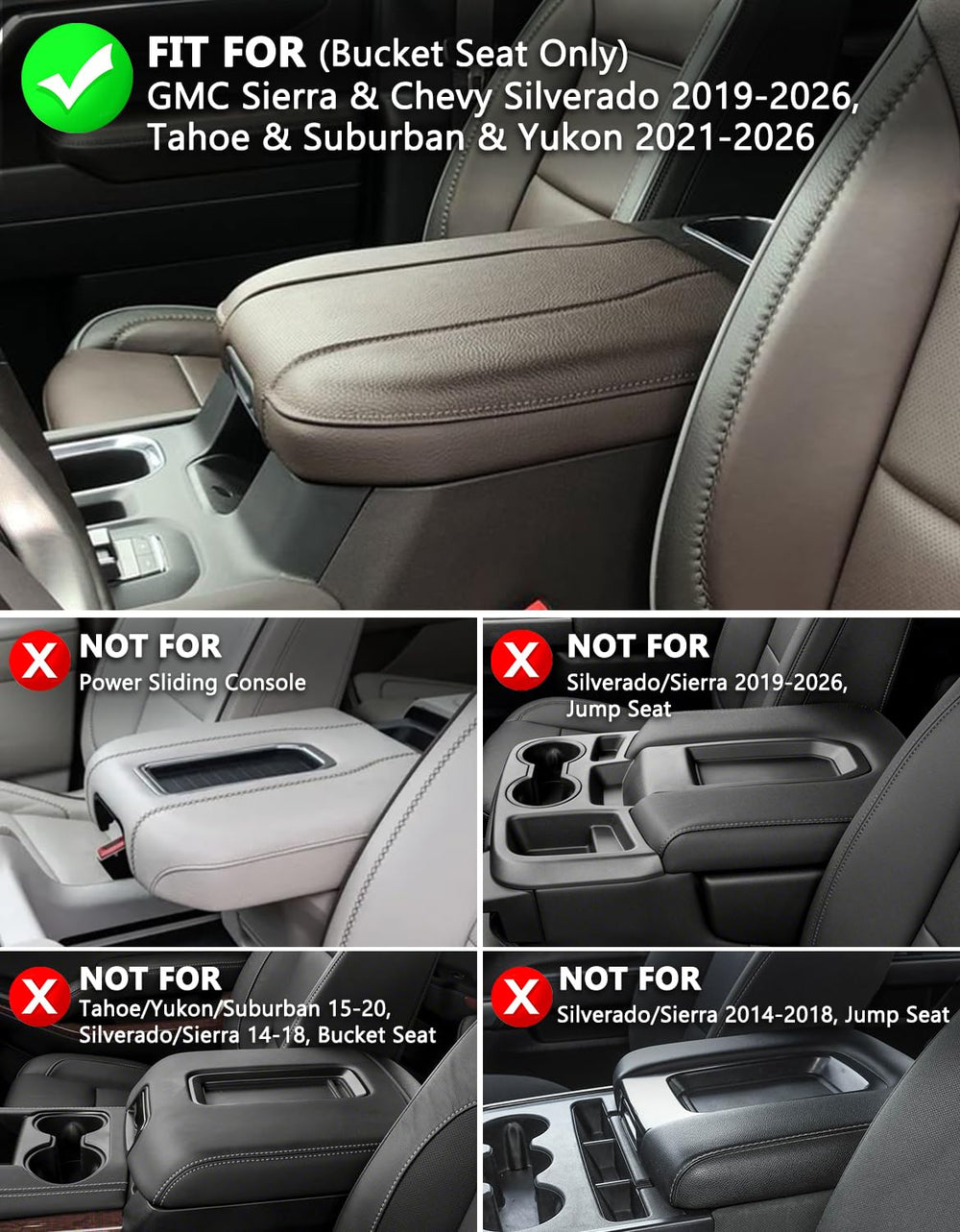 KBH armrest cover for Chevy Silverado offers cushioned support during long drives.