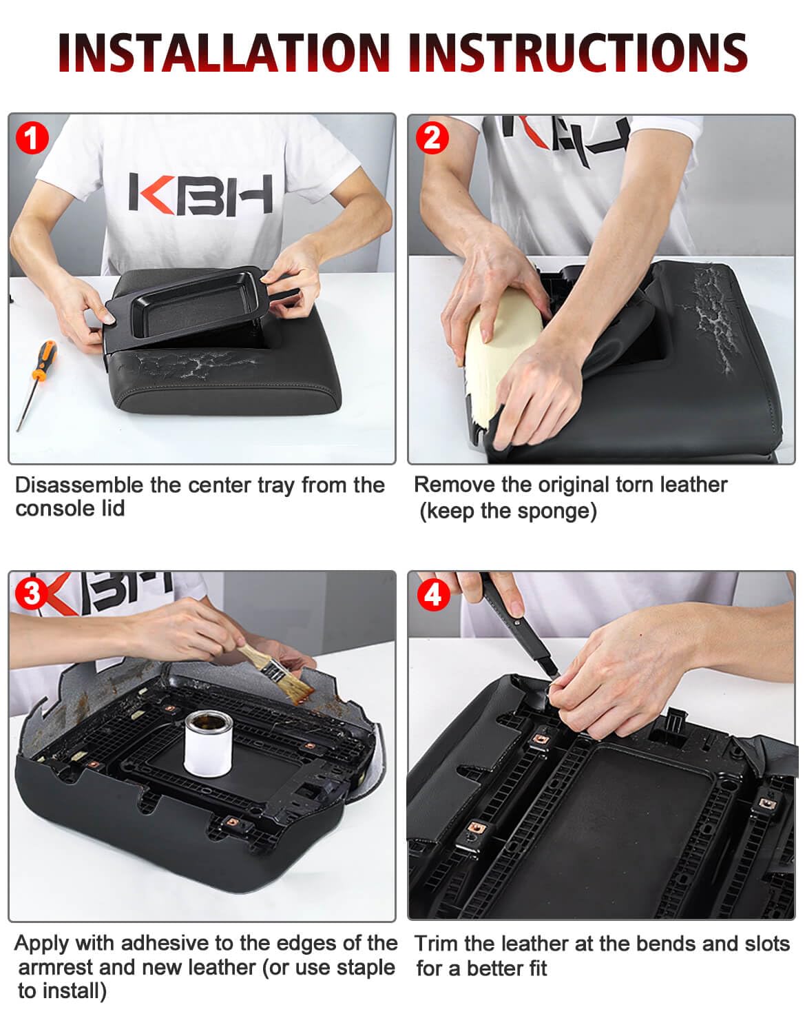 KBH Auto armrest cover installed in a 2014-2018 Silverado/Sierra interior