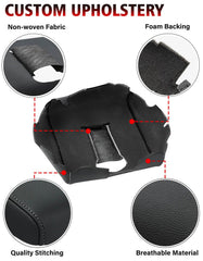 KBH armrest cover texture close-up demonstrates scratch resistance and easy wipe-clean surface